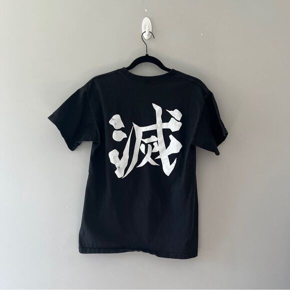 Demon Slayer Anime Black Graphic T-shirt Classic Casual Cotton Size Medium - Picture 2 of 7